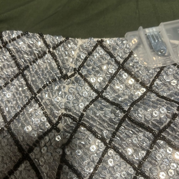 Silver Sequin Gryphon Skirt ASO Serena Van Der Woodsen on Gossip Girl Size L - Picture 12 of 15